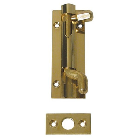 AG Barrel Bolt Necked 3" Polished Brass - PROTEUS MARINE STORE