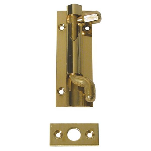 AG Barrel Bolt Necked 3" Polished Brass - PROTEUS MARINE STORE