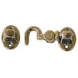 AG Silent Cabin Hook 2-1/2" Polished Brass - PROTEUS MARINE STORE