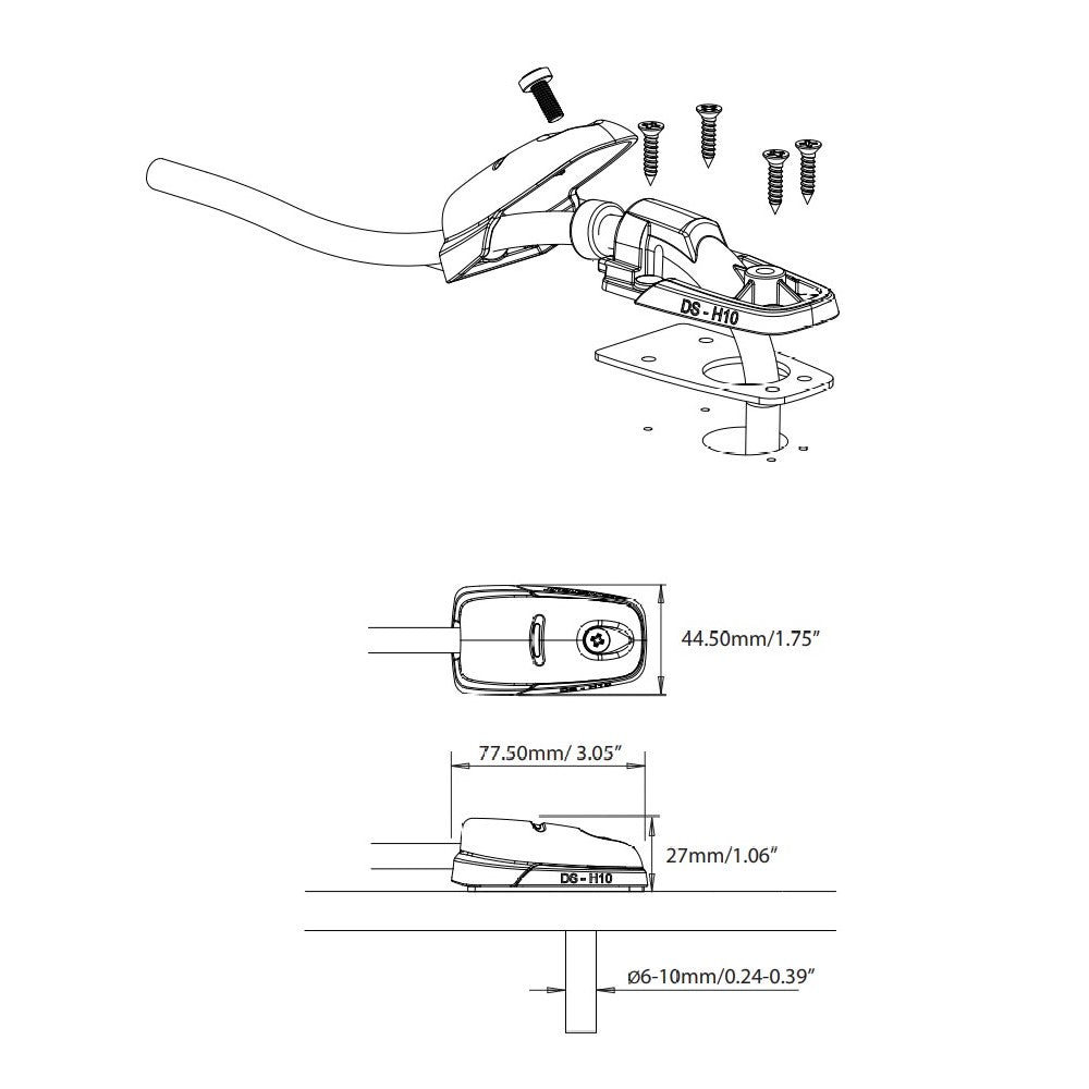 Scanstrut DS-H10-BLK Black Horizontal Cable Seal 6-10mm OEM 10 Pack - PROTEUS MARINE STORE