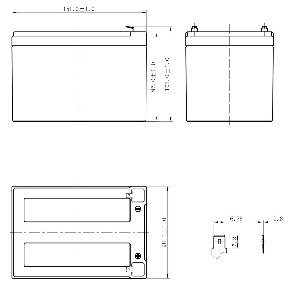 Victron AGM Deep Cycle Battery - 12V / 14Ah - PROTEUS MARINE STORE