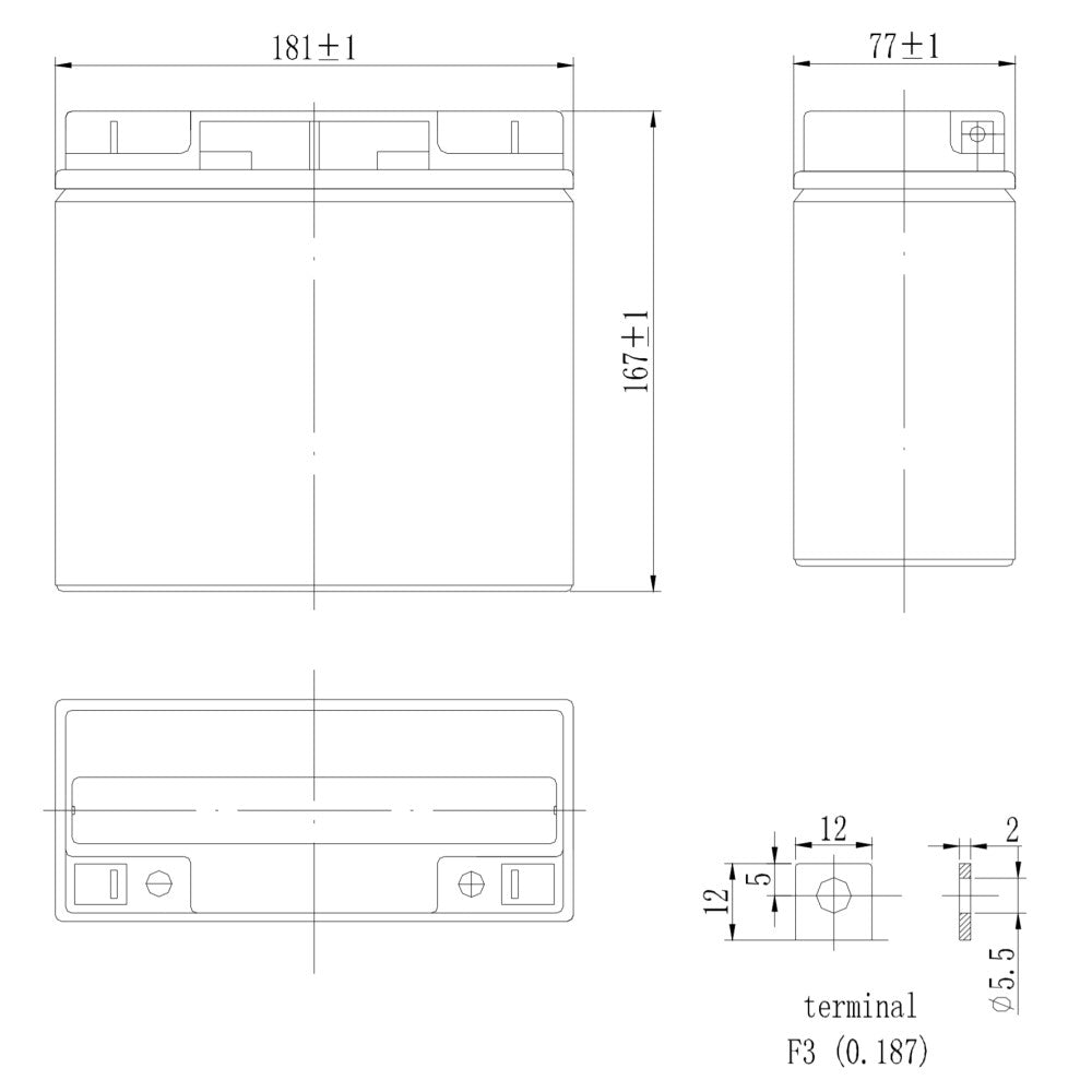 Victron AGM Deep Cycle Battery - 12V / 22Ah - PROTEUS MARINE STORE