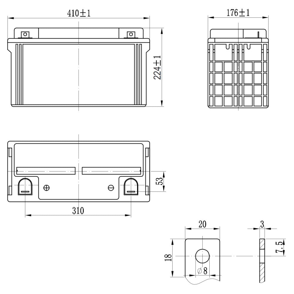 Victron AGM Deep Cycle Battery - 12V / 130Ah - PROTEUS MARINE STORE