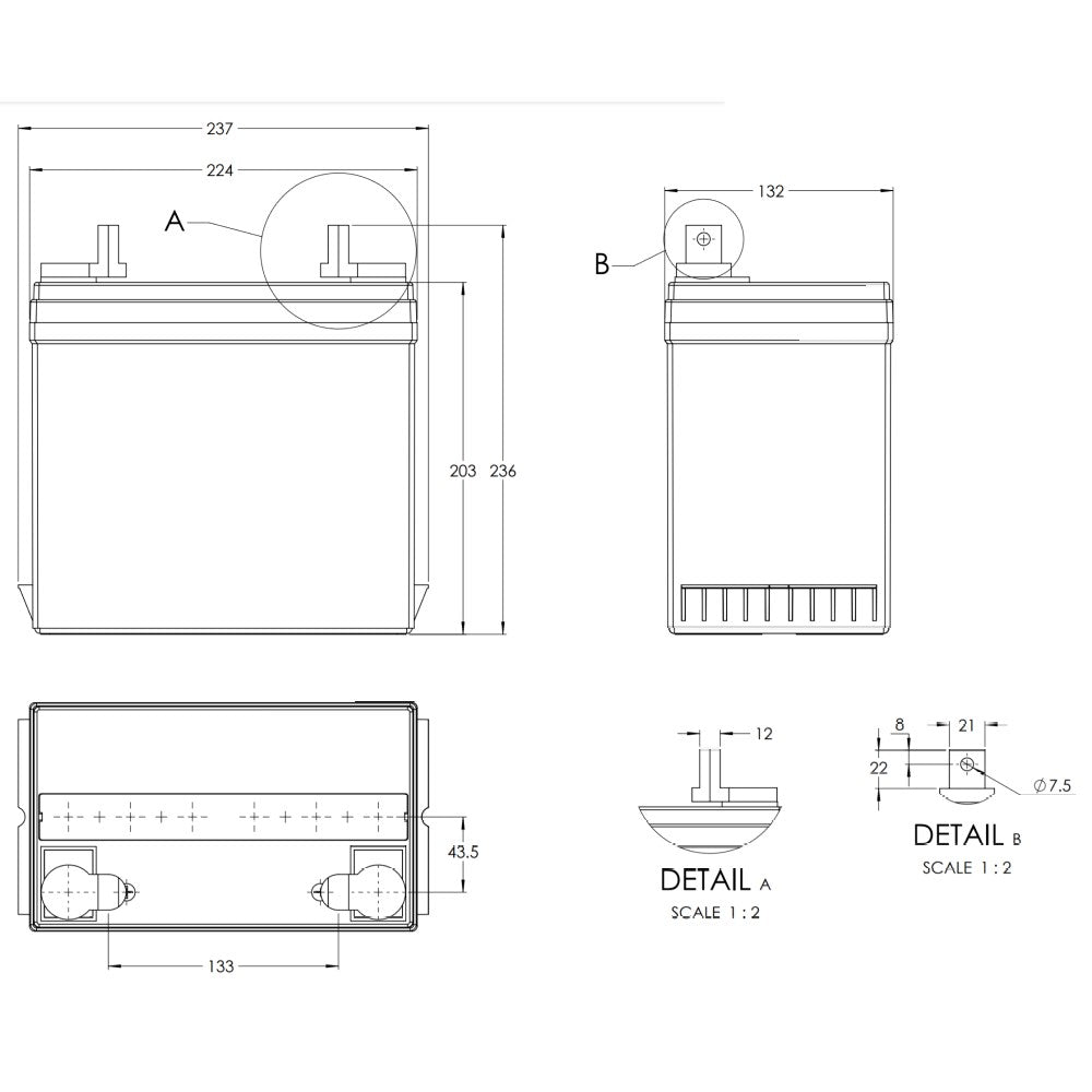 Victron AGM Deep Cycle Battery - 12V / 60Ah - PROTEUS MARINE STORE
