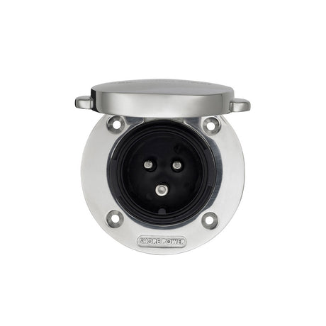 Victron Power Inlet 32A Stainless Steel with cover - PROTEUS MARINE STORE