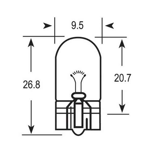 Ring Bulb 12V 5W Wedge Base W2.1 (Pk 10) - PROTEUS MARINE STORE