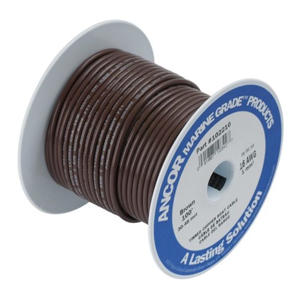 Ancor Tin Cable 1 Core 30m/100 Brown 16 AWG - PROTEUS MARINE STORE