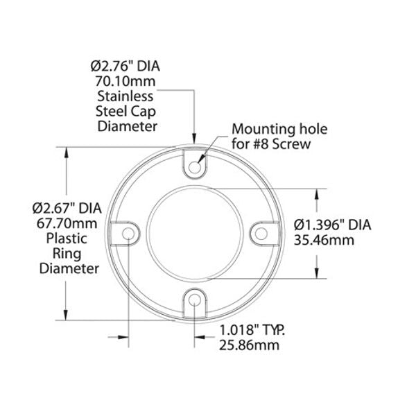 Blue Sea CableClam 1.385" Stainless Steel Cover Pre-Drilled - PROTEUS MARINE STORE