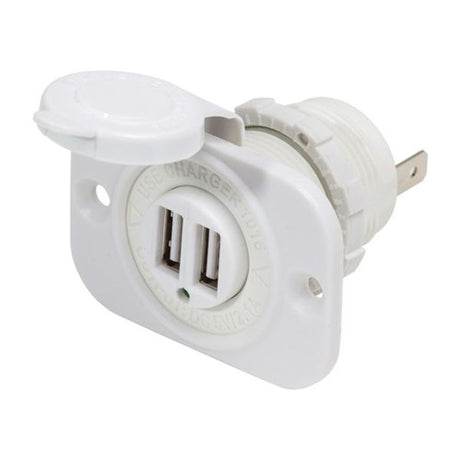 Blue Sea 12V USB Charge Socket White - PROTEUS MARINE STORE
