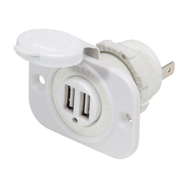 Blue Sea 12V USB Charge Socket White - PROTEUS MARINE STORE