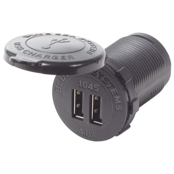 Blue Sea 12/24V 2 USB Charger Socket Mount - PROTEUS MARINE STORE