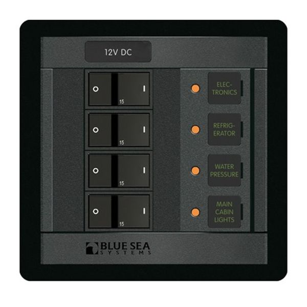 Blue Sea 360 DC Circuit Breaker Panel 4 Position 100A - PROTEUS MARINE STORE