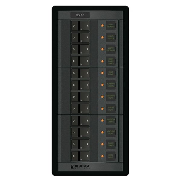 Blue Sea 360 DC Circuit Breaker Panel 12 Position (15A) - PROTEUS MARINE STORE