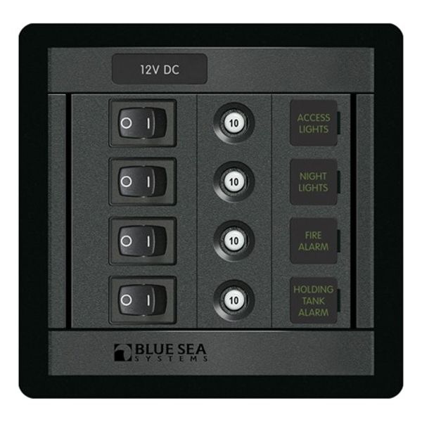 Blue Sea 360 DC Circuit Breaker Panel 4 Position - PROTEUS MARINE STORE
