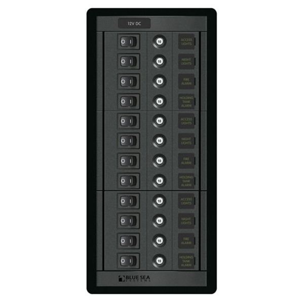 Blue Sea 360 DC Circuit Breaker Panel 12 Position (10A) - PROTEUS MARINE STORE