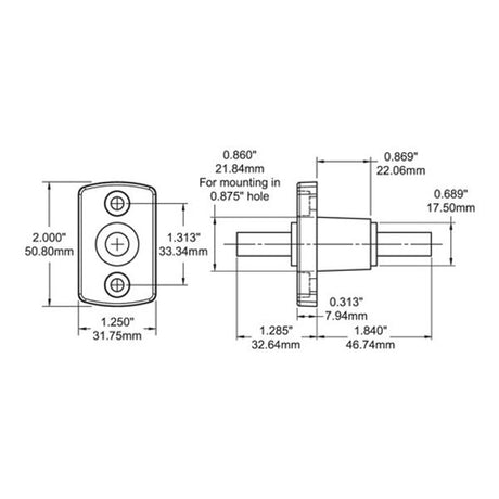 Blue Sea Feed Through Sm Black 3/8" - 16 Stud 250A - PROTEUS MARINE STORE