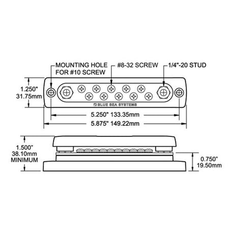 Blue Sea Common Busbar 10 Gang (150A) - PROTEUS MARINE STORE