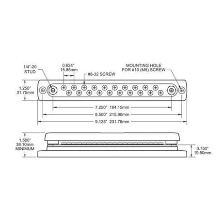 Blue Sea Common Busbar 20 Gang with Cover (150A) - PROTEUS MARINE STORE