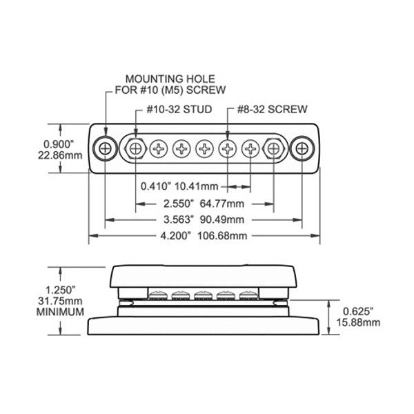 Blue Sea Minibus 5x 8-32 Common Bus (100A) - PROTEUS MARINE STORE