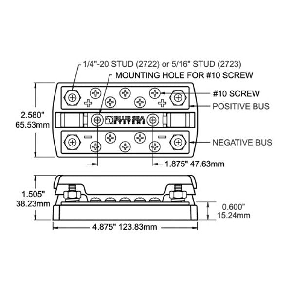 Blue Sea Dualbus Plus 1/4" Stud - PROTEUS MARINE STORE