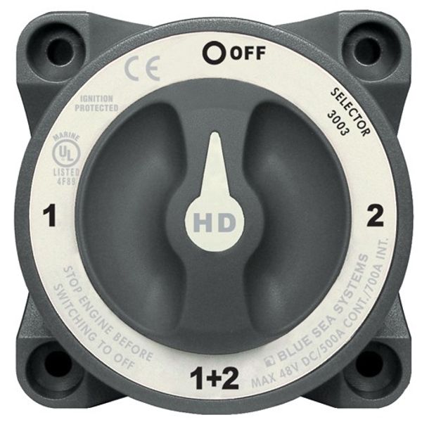Blue Sea Heavy Duty Battery Switch 4-Way 500A AFD - PROTEUS MARINE STORE