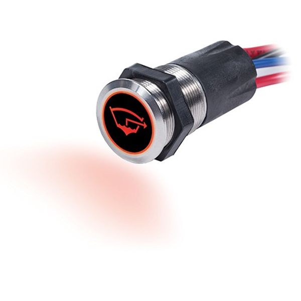 Blue Sea Backlit Push Button Switch SS 15A Off-On Blue/Red - PROTEUS MARINE STORE