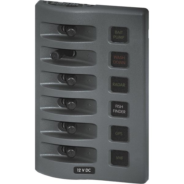 Blue Sea WeatherDeck 6-Position IP67 Waterproof V/H Panel Grey - PROTEUS MARINE STORE