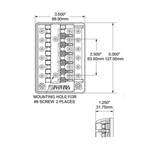 Blue Sea Fuse Block 3AG 6 Circuit+Ground - PROTEUS MARINE STORE