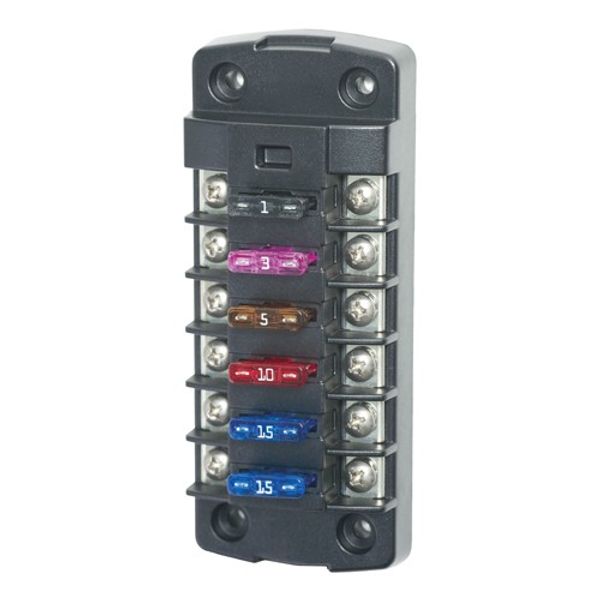 Blue Sea ST Fuse Block 6 Circuit No Cover - PROTEUS MARINE STORE