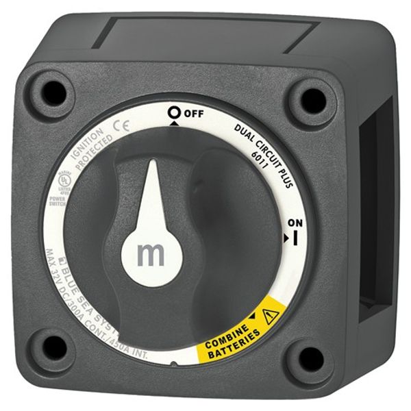 Blue Sea M Series Dual Plus Battery Switch Black - PROTEUS MARINE STORE