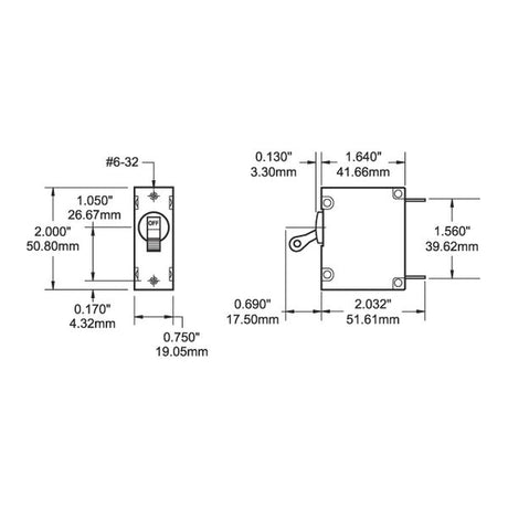 Blue Sea A-Series Black Toggle Circuit Breaker - Single Pole 10A - PROTEUS MARINE STORE