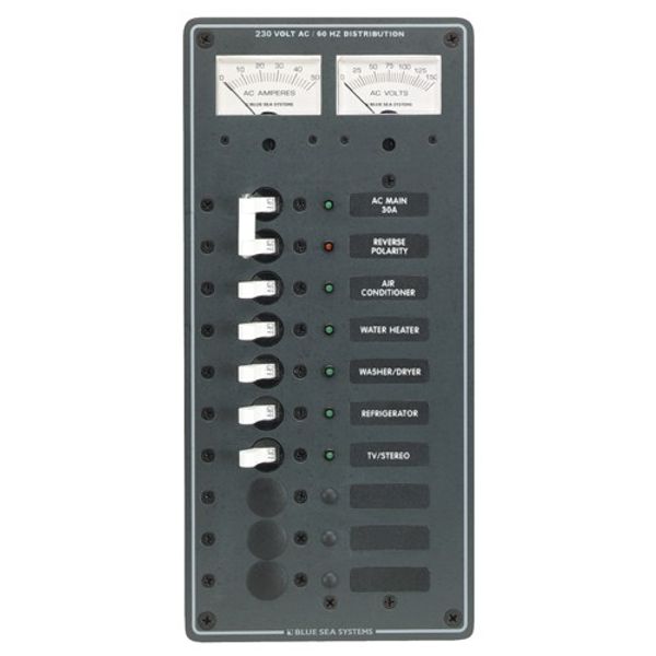 Blue Sea Panel 230V D/Pole In +5CB+3 Spare - PROTEUS MARINE STORE