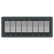 Blue Sea 8-Position IP66 Waterproof Panel Horizontal Black - PROTEUS MARINE STORE