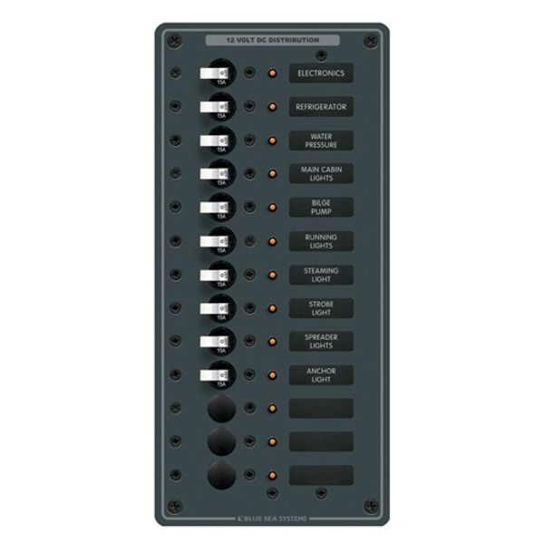 Blue Sea 13 Position DC Circuit Breaker Vertical Panel - PROTEUS MARINE STORE