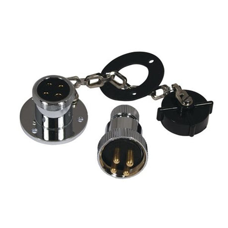 Trem Chrome 4 Pin Plug & Socket Max 3 Amp 38mm - PROTEUS MARINE STORE