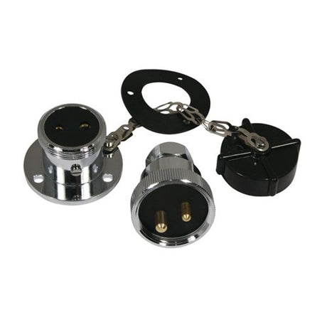 Trem Chrome 2 Pin Plug & Socket Max 5 Amp 42mm - PROTEUS MARINE STORE