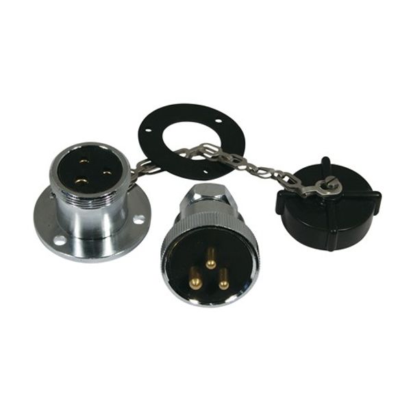 Trem Chrome 3 Pin Plug & Socket Max 5 Amp 42mm - PROTEUS MARINE STORE