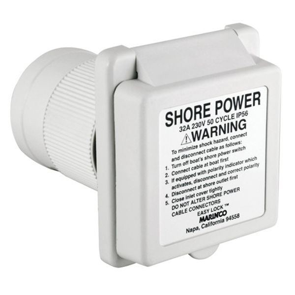 Marinco 32A 230V Inlet Standard Ez Lock with Enclosure - PROTEUS MARINE STORE