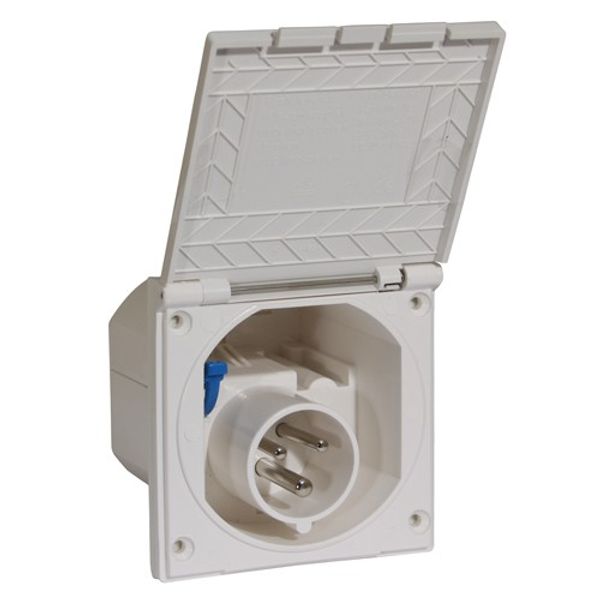 AG Flush Mounted Mains Inlet Socket White - PROTEUS MARINE STORE