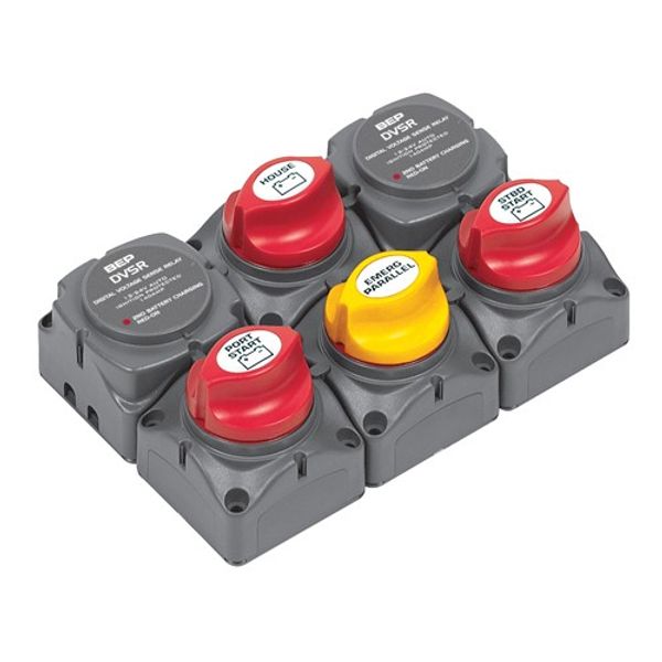 BEP Battery Distribution Cluster Twin Outboard 3 Batteries - PROTEUS MARINE STORE
