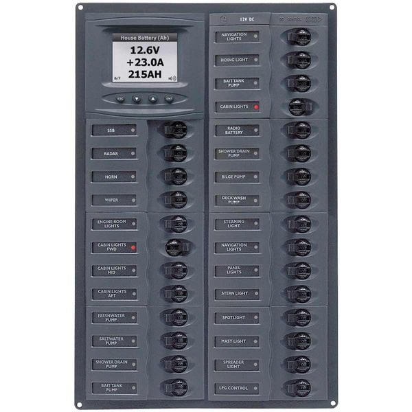 BEP 12V DC Circuit Breaker Panel 28-Way Millennium Vertical - PROTEUS MARINE STORE