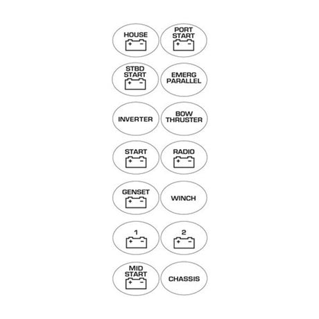 BEP Label Set-713 for Battery Switches - PROTEUS MARINE STORE