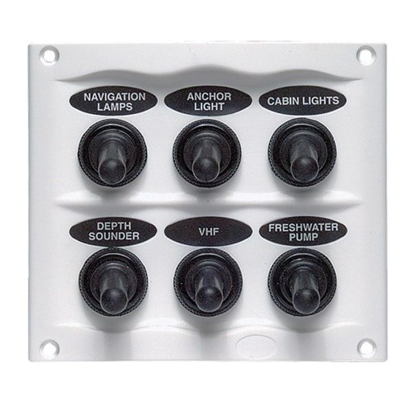 BEP Compact Marine Waterproof Panel 6 Switch White - PROTEUS MARINE STORE
