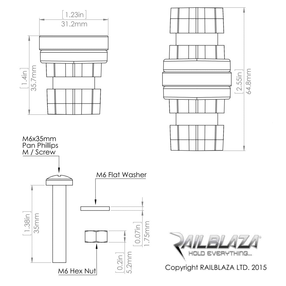 Railblaza Adaptor Pair - PROTEUS MARINE STORE