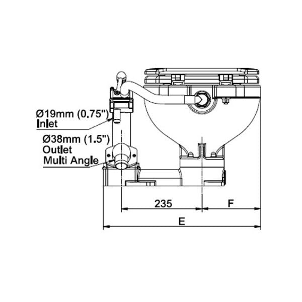 Johnson Aqua-T Compact Manual Toilet - PROTEUS MARINE STORE