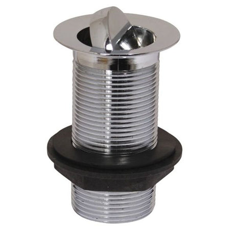 AG Straight Basin Waste in Chromed Brass (1-1/4" BSP Male, Captive Plug) - PROTEUS MARINE STORE