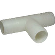 AG Plastic Tee 1-1/4" Hose Barbs - PROTEUS MARINE STORE
