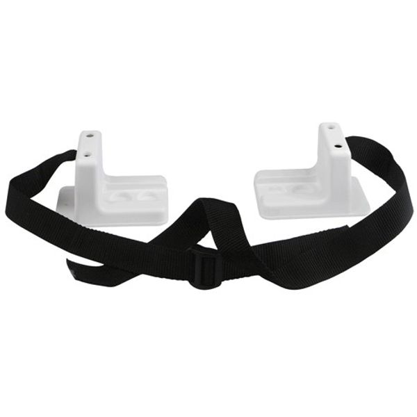 Can Plastic Tank Brackets with Straps (White) - PROTEUS MARINE STORE
