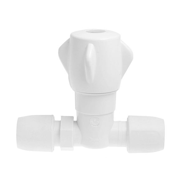Hep2O HX36 15mm Stop Cock Cold Water White - PROTEUS MARINE STORE
