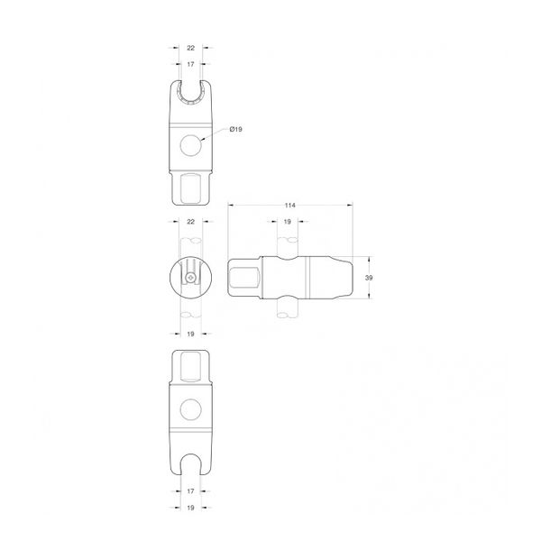 AG Chrome Twist Lock Height Adjuster To Suit 19mm Diameter Rail - PROTEUS MARINE STORE